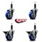 Service Caster 3.5'' Blue Poly Wheel Swivel 1'' Expanding Stem Caster Set 2 Brakes, 4PK SCC-EX20S3514-PPUB-BLUE-2-PLB-2-1 - alternate 3